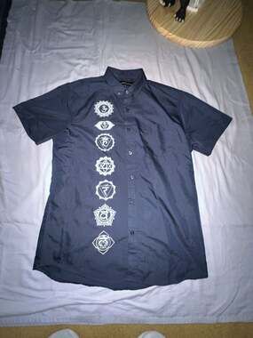 Molokai Surf Co. Chakra Graphic Print Short Sleeve Button-Down Shirt